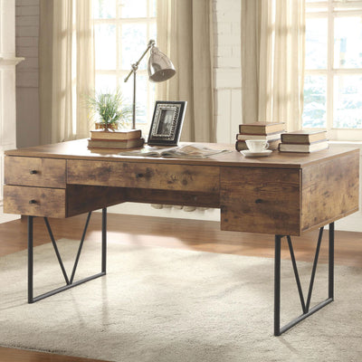 Coaster Home Furniture Barritt 4 Drawer Writing Desk, Antique Nutmeg (Used) - VMInnovations