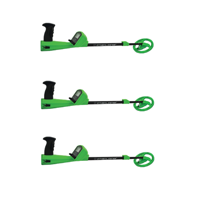 Wildgame Youth Kids Adjustable Analog Metal Coin Detector, Green (3 Pack)