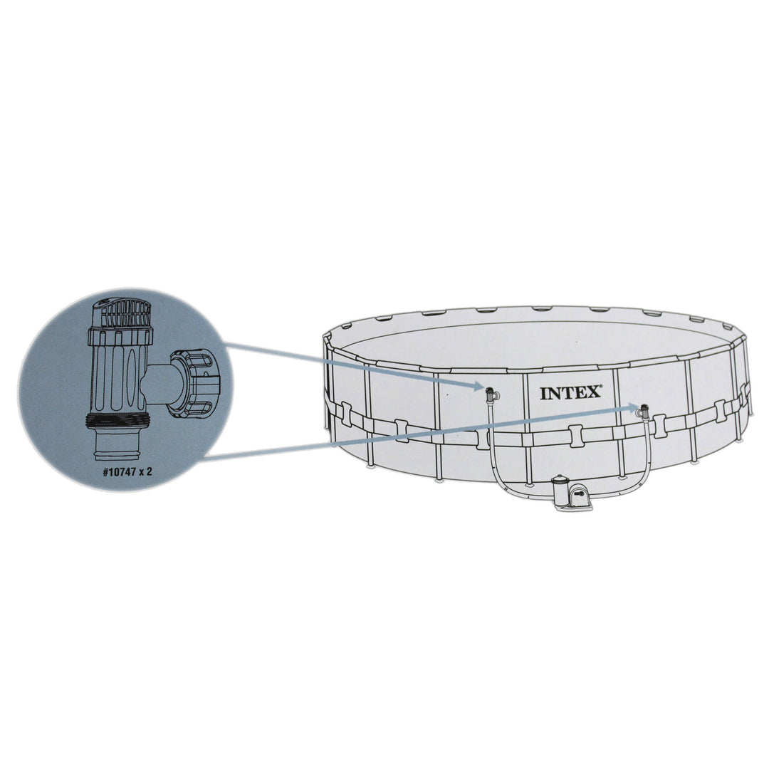 Intex Above Ground Plunger Valves w/ Gaskets Replacement Part (Open Box)(2 Pack) - VMInnovations