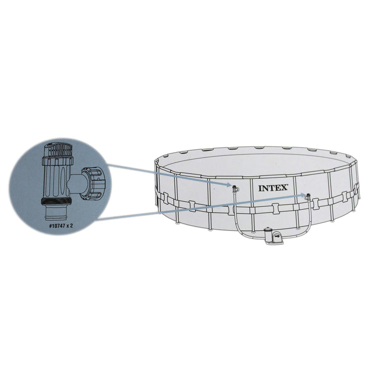 Intex Above Ground Plunger Valves w/ Gaskets Replacement Part (Open Box)(2 Pack) - VMInnovations