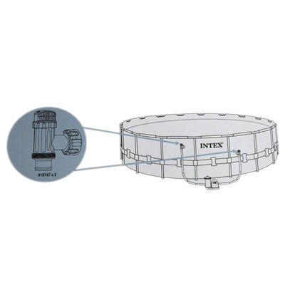 Intex Above Ground Plunger Valves w/ Gaskets Replacement Part (Open Box)(2 Pack)