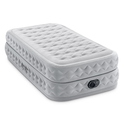 Intex Supreme Air Flow Fiber Tech Air Mattress with Built in Pump, Twin (Used)