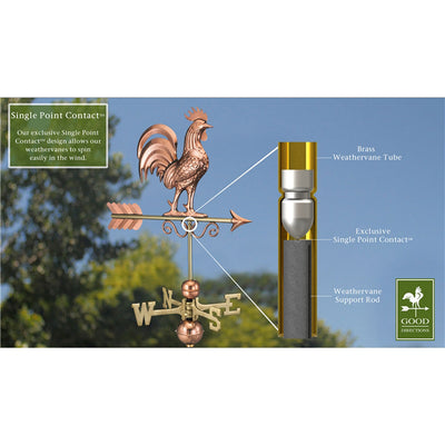Good Directions 22 Gauge Pure Copper Bantam Rooster Weathervane (Open Box)