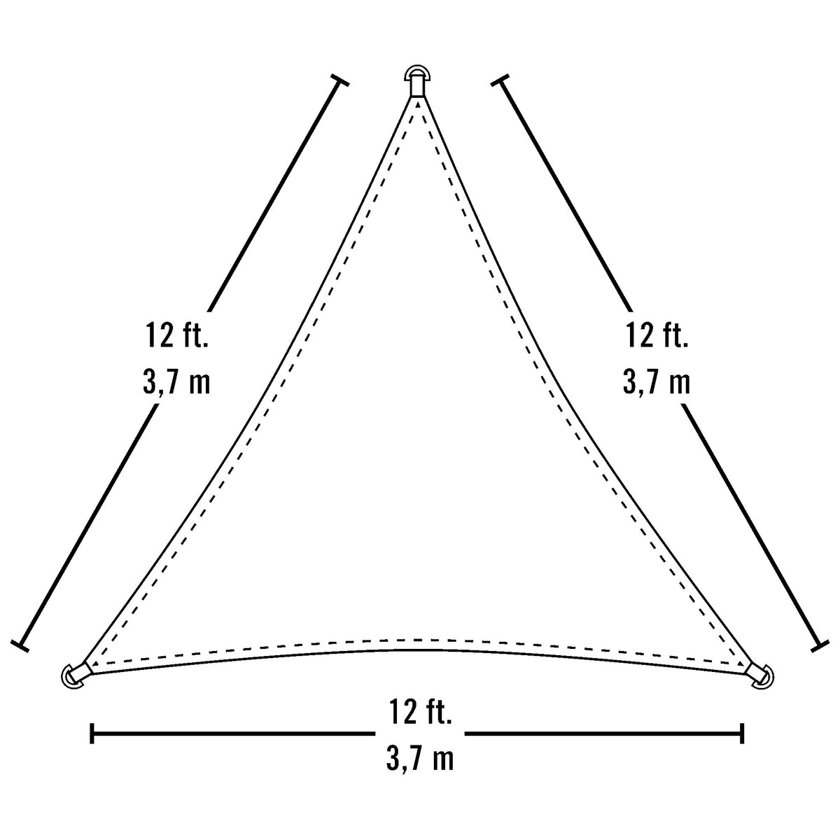 ShelterLogic 12' x 12' Heavyweight Shade Sail Triangle, Lime Green (Used)