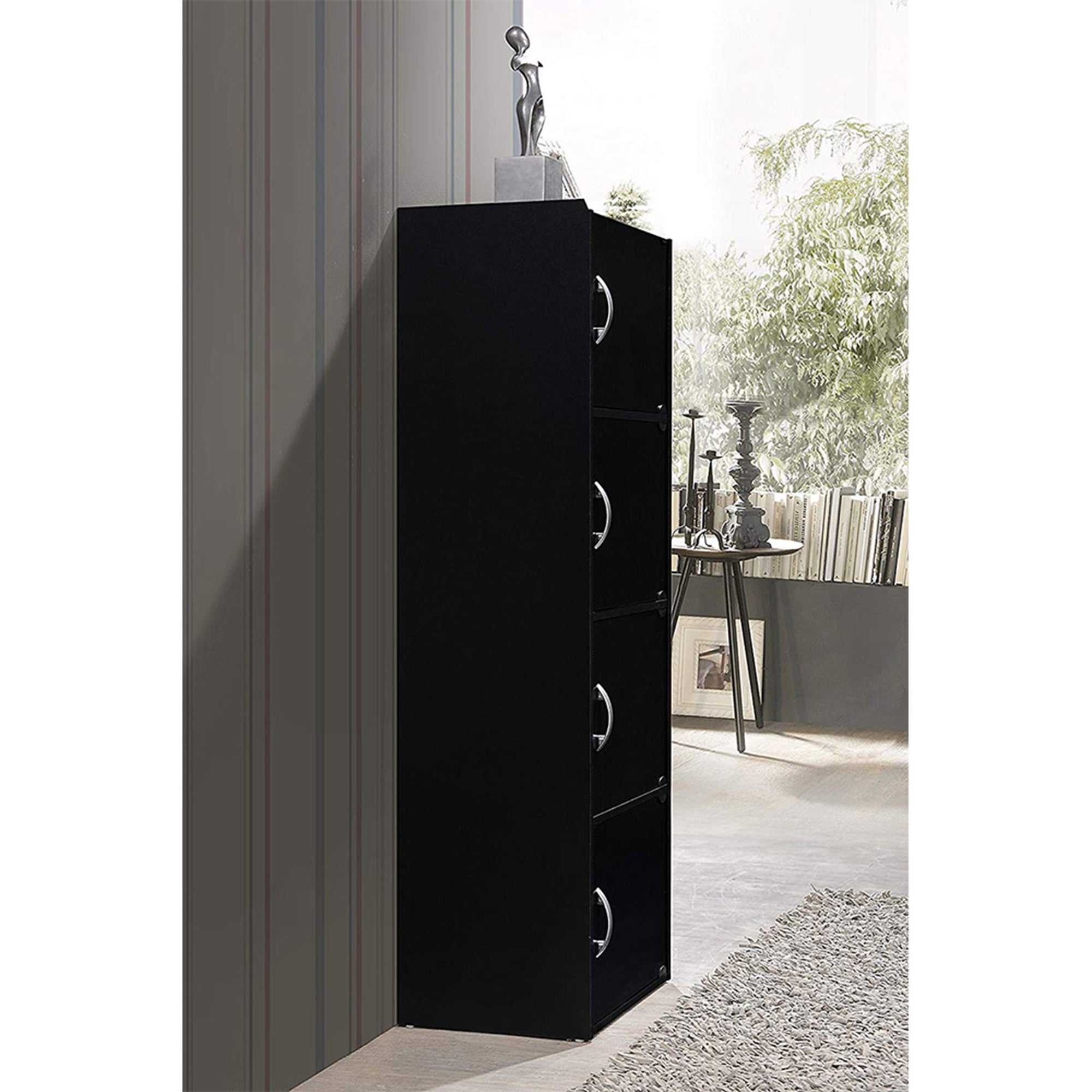 Hodedah 4 Door Enclosed Storage Cabinet for Home or Office, Beech (Used) - VMInnovations