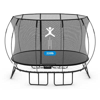 Springfree Trampoline Kids Oval 8 x 13 Ft Trampoline & FlexrHoop Basketball Game