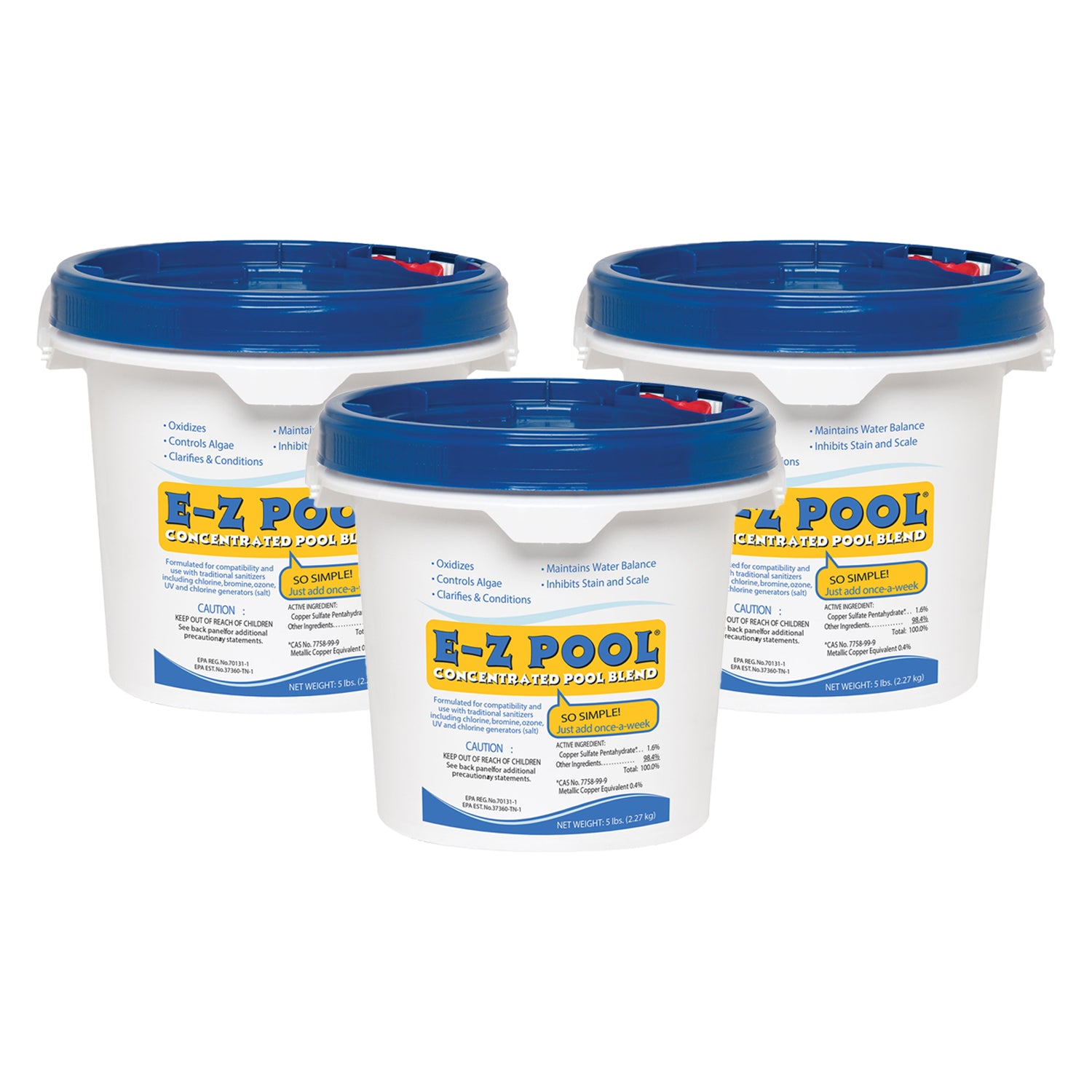 EZ Pool EZP05 5 Lb Concentrated Algaecide Swimming Pool Treatment (3 Pack)