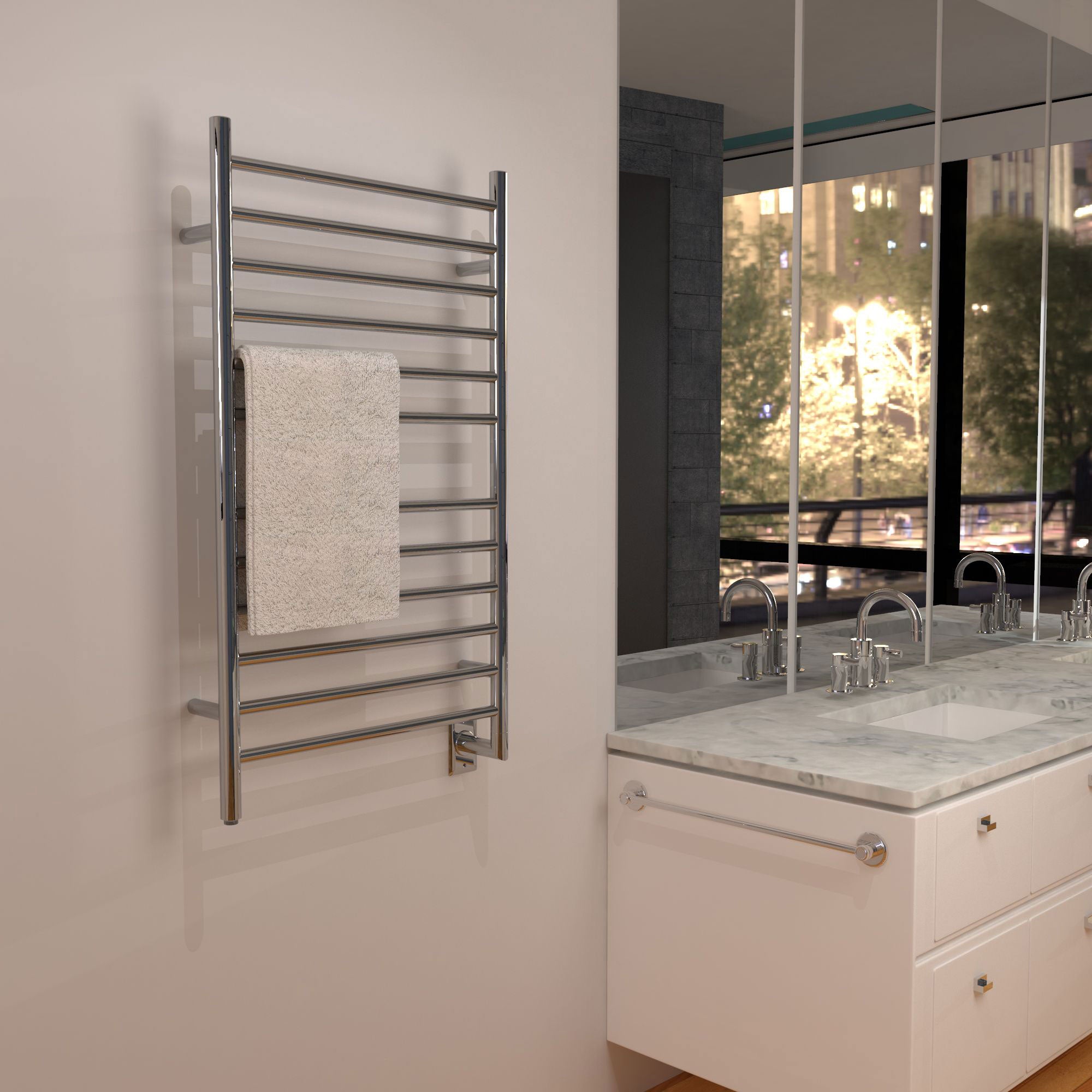 Amba Radiant Large Hardwired Straight Towel Warmer, Polished (Open Box)