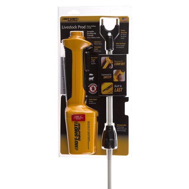 Hot-Shot DX36 DuraProd Battery Operated Electric Livestock Cattle Prod, Yellow