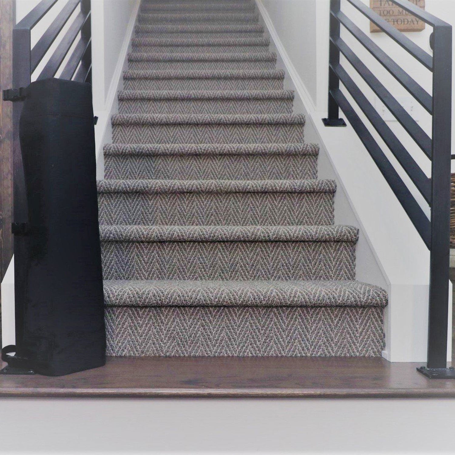 The Stair Barrier 36-42In Banister to Banister Baby/Pet Gate, Lined Black (Used) - VMInnovations
