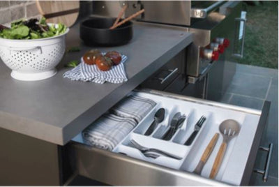 Rev-A-Shelf GCT-3W-52 Plastic Compartment Cutlery Tray Insert Organizer, White