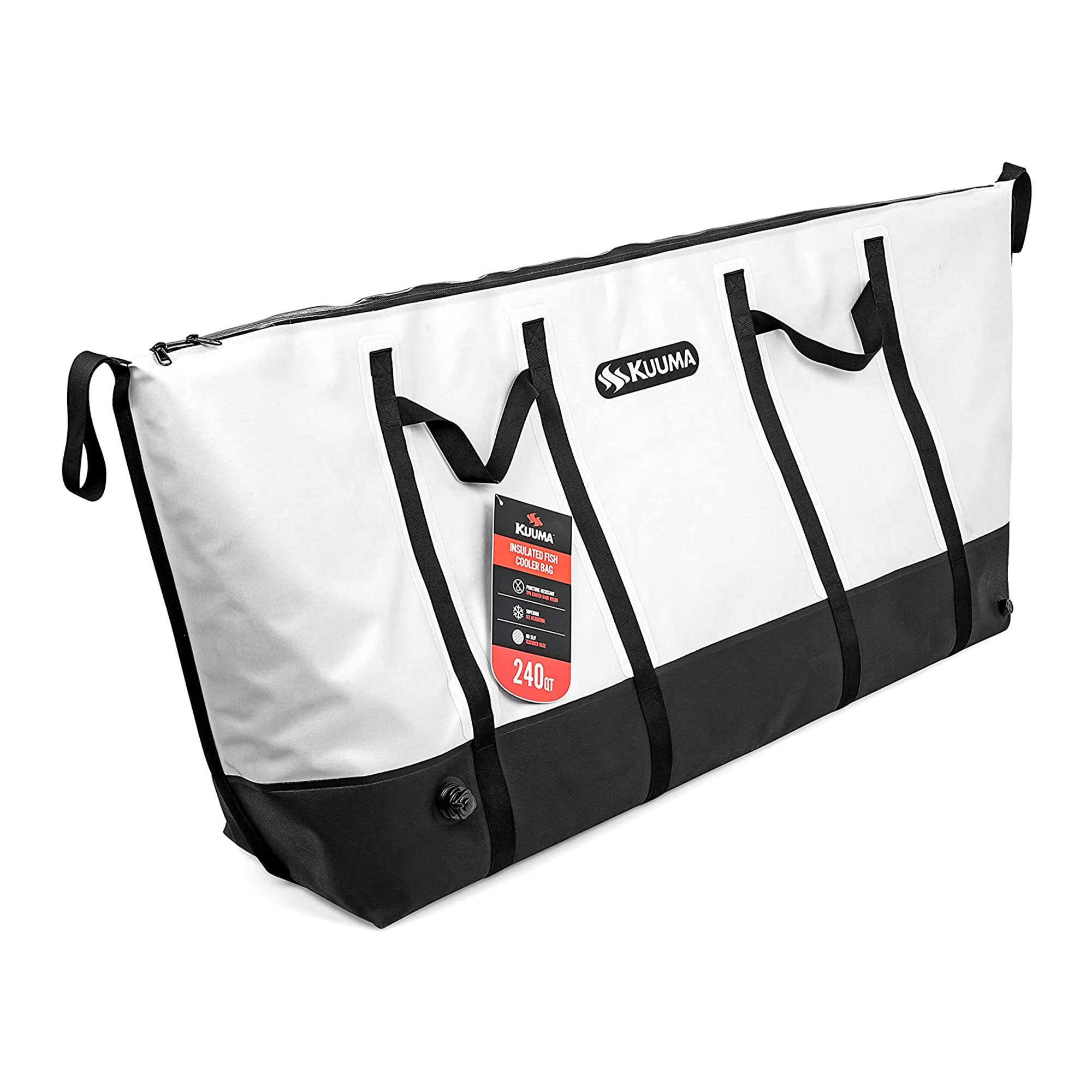 Kuuma 240 Qt Portable Soft Insulated Fish Cooler Bag w/ Drain Plug (Open Box)