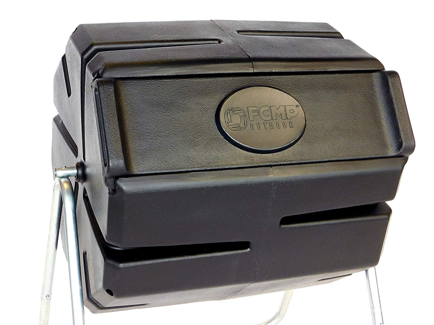 FCMP Outdoor 37 Gallon 1 Piece Tumbling Composter Bin for Soil (Open Box)