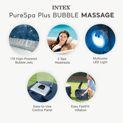 Intex 28429EP PureSpa Plus 77 x 28 Inch Hot Tub with Maintenance Accessory Kit