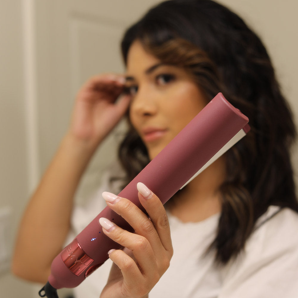 TYME Iron Pro 2-in-1 Hair Curler and Straightener Tool with Auto Shutoff (Used) - VMInnovations