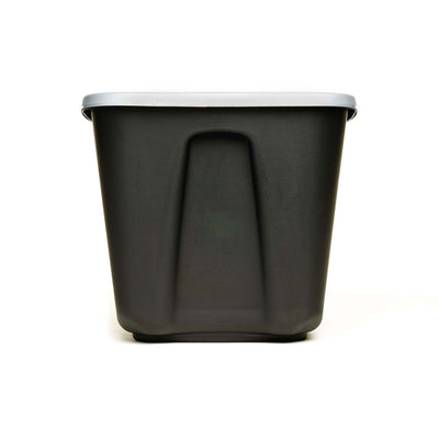 Homz 6618BKTS.08 18 Gallon Durable Molded Plastic Storage Bin w/ Lid, Black/Gray