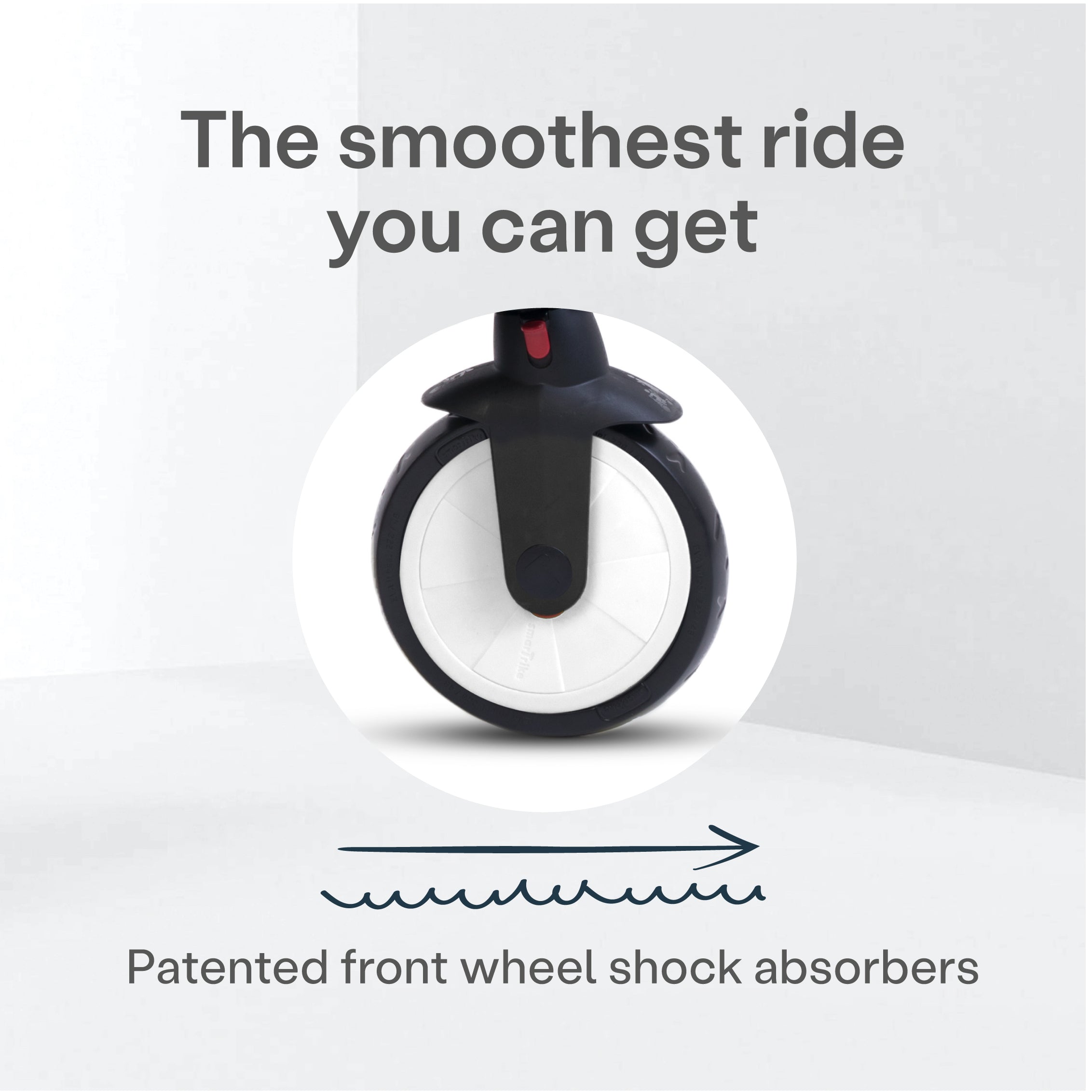 smarTrike 6 in 1 Stroller Tricycle, 1 Handed Steering, Black & White(Used) - VMInnovations