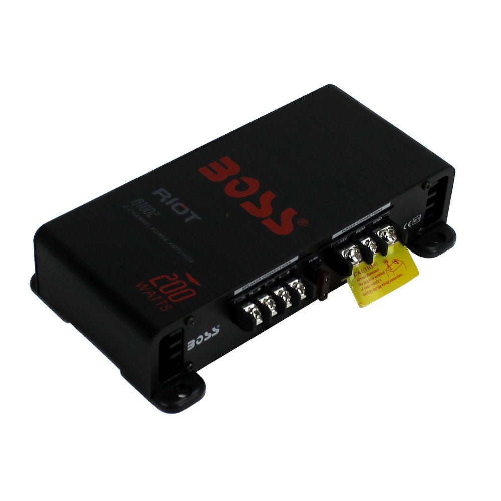 BOSS Audio R1002 200W 2-Channel RIOT Car Audio High Power Amplifier Amp (4 Pack)