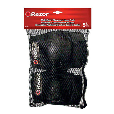 Razor Child Multi-Sport Elbow & Knee Pad Safety Set - Black | 96770 (Open Box)