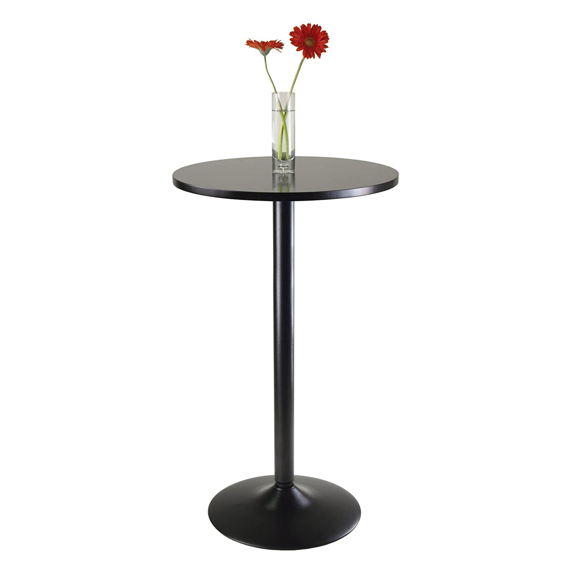 Winsome Obsidian Round Tall Pub Table with MDF Wood Top Legs, & Base (For Parts)