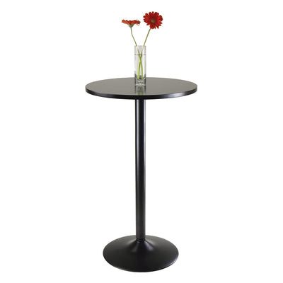 Winsome Obsidian Round Tall Pub Table with MDF Wood Top Legs, & Base (For Parts)
