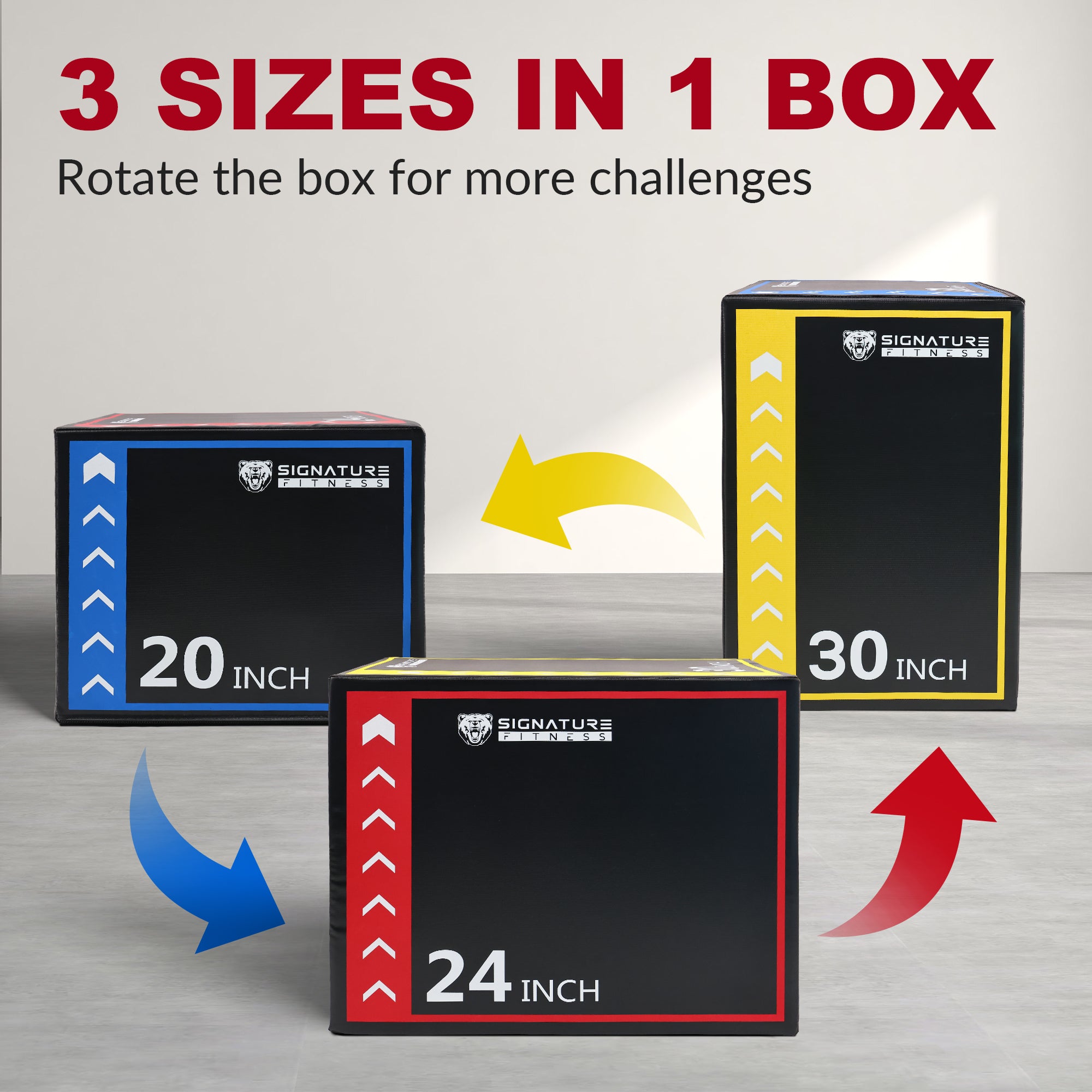 BalanceFrom 3-in-1 Plyometric Jump Box, Non-Slip Adjustable Workout Equipment
