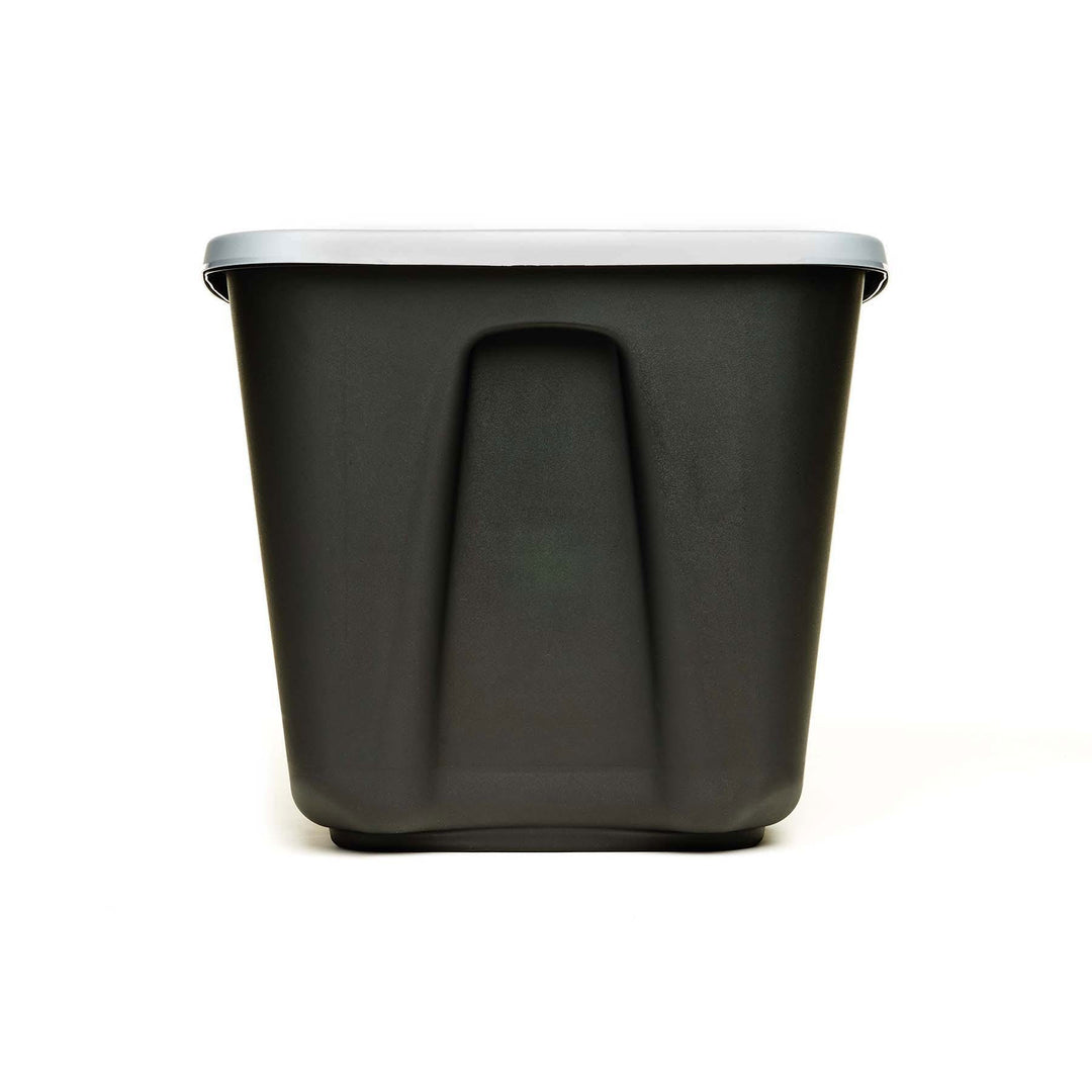 Homz 6618BKTS.08 18 Gal Molded Plastic Storage Bin w/ Lid, Black/Gray (Open Box) - VMInnovations