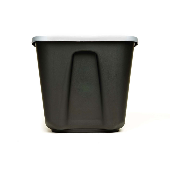 Homz 6618BKTS.08 18 Gal Molded Plastic Storage Bin w/ Lid, Black/Gray (Open Box) - VMInnovations