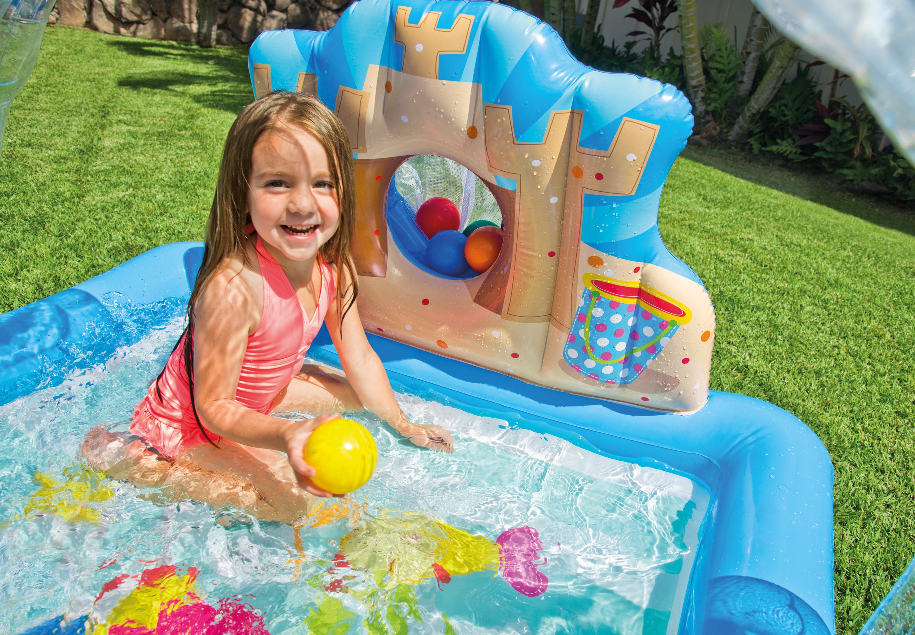 Intex Summer Lovin' Beach Inflatable Play Spray Kids Kiddie Pool (Used)
