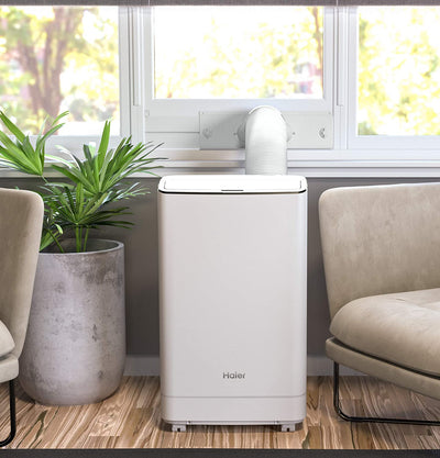Haier 3-Speed 13,500 BTUs LED Display Portable Air Conditioner, White(For Parts)
