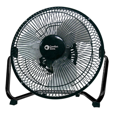 Comfort Zone 9 Inch 3 Speed Portable High Velocity Floor Fan, Black (For Parts)