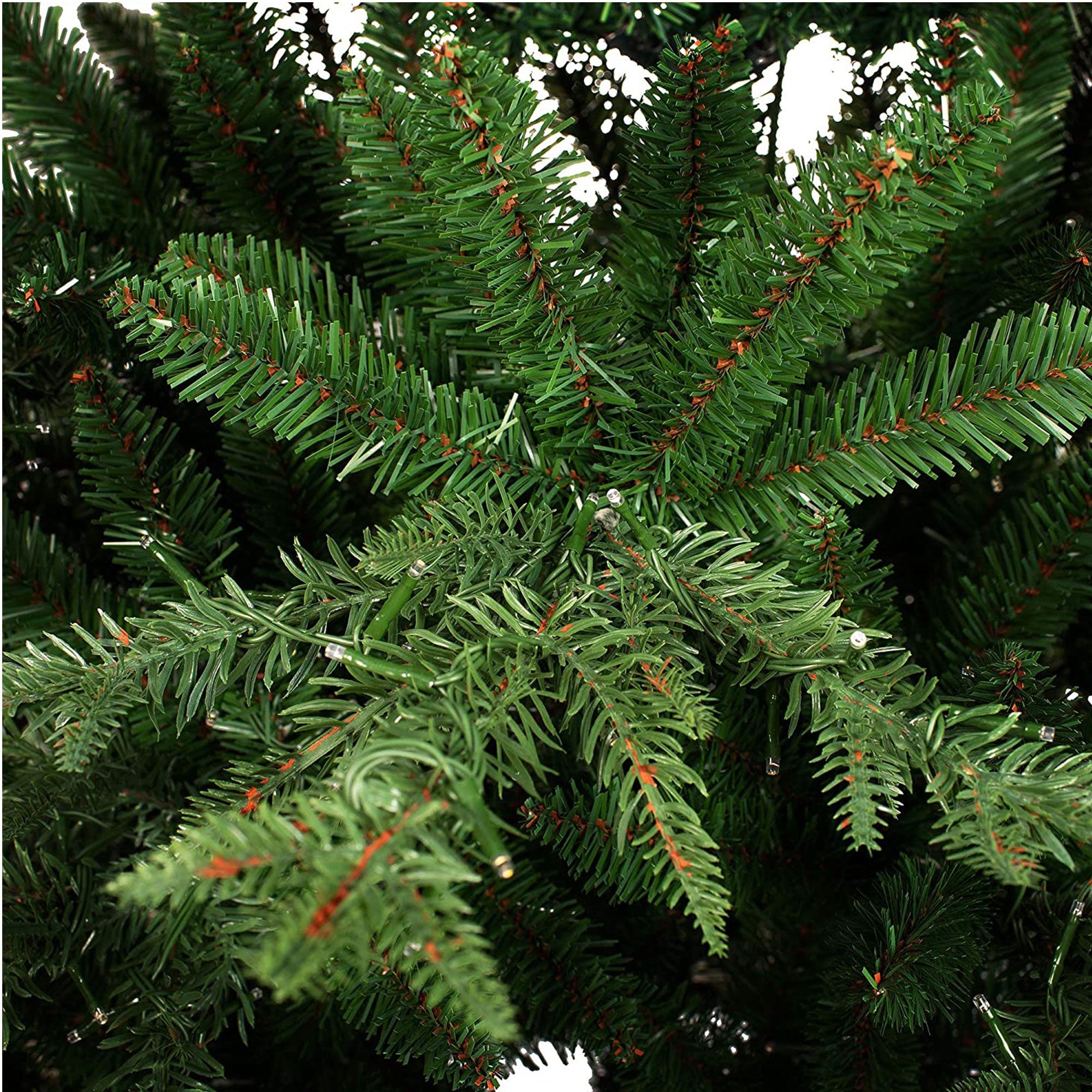 Haute Decor 7 Foot Pre Lit Asheville Slim Christmas Tree with White LED Lights (Refurbished)