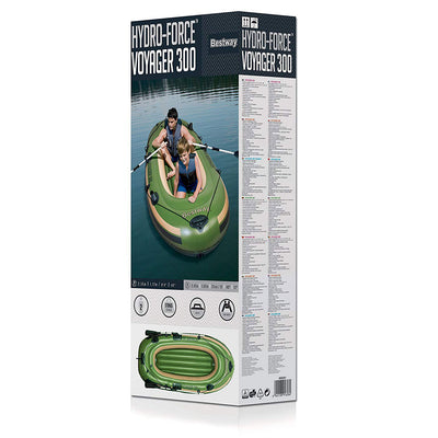 Bestway Hydro Force Voyager 300 96" Inflatable Boat w/ Aluminum Raft Oars (Used)
