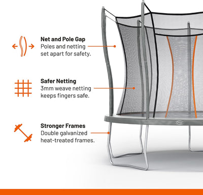 VULY 12 Ft Ultra Outdoor Trampoline with No Gap Netting, and Safety Padding - VMInnovations
