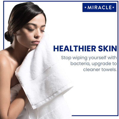 Miracle Cotton and Silver Ion Premium Plush Bath Towel, White