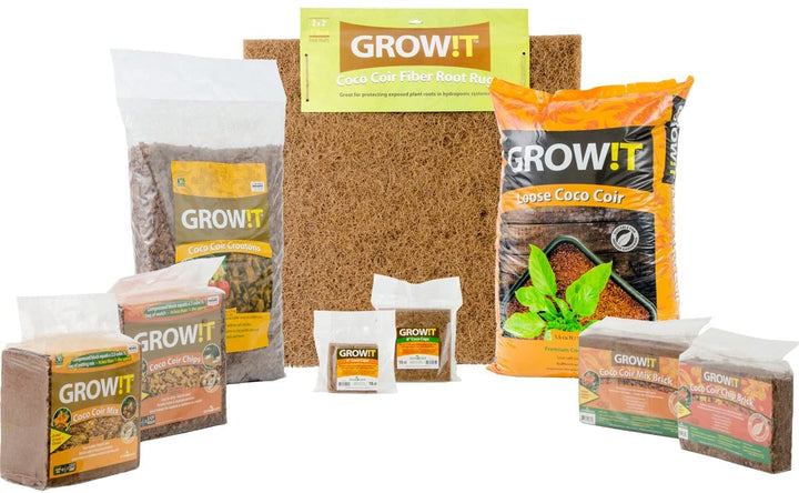 Hydrofarm GROW!T JSCPB All Natural Pathogen Free Coco Coir Mix Brick, Pack of 3 - VMInnovations