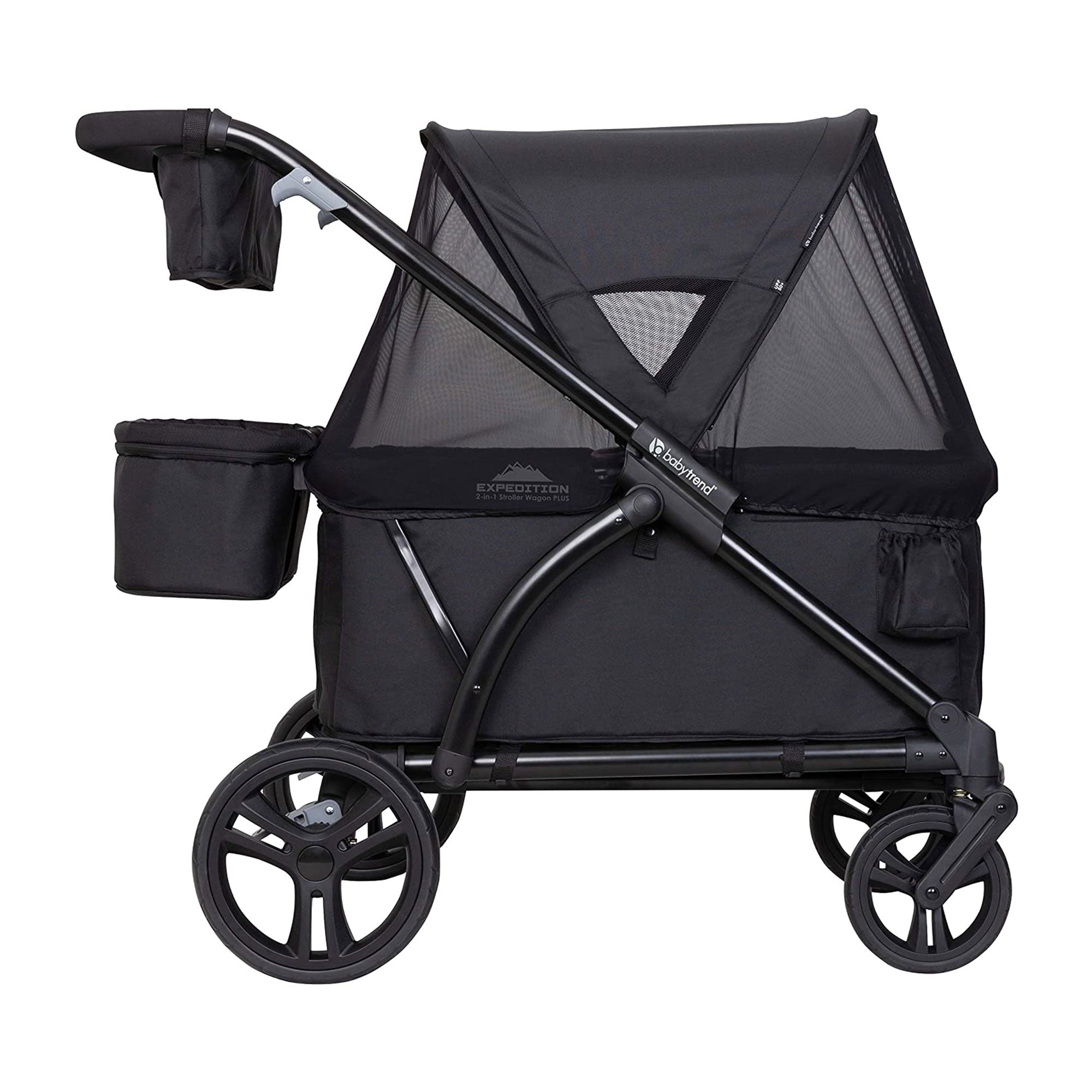 Baby Trend Expedition Push or Pull Stroller Wagon Plus w/ Canopy, Black (Used)