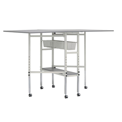 Spree 60" x 36" Adjustable Folding Multipurpose Craft Table with Metal Drawers