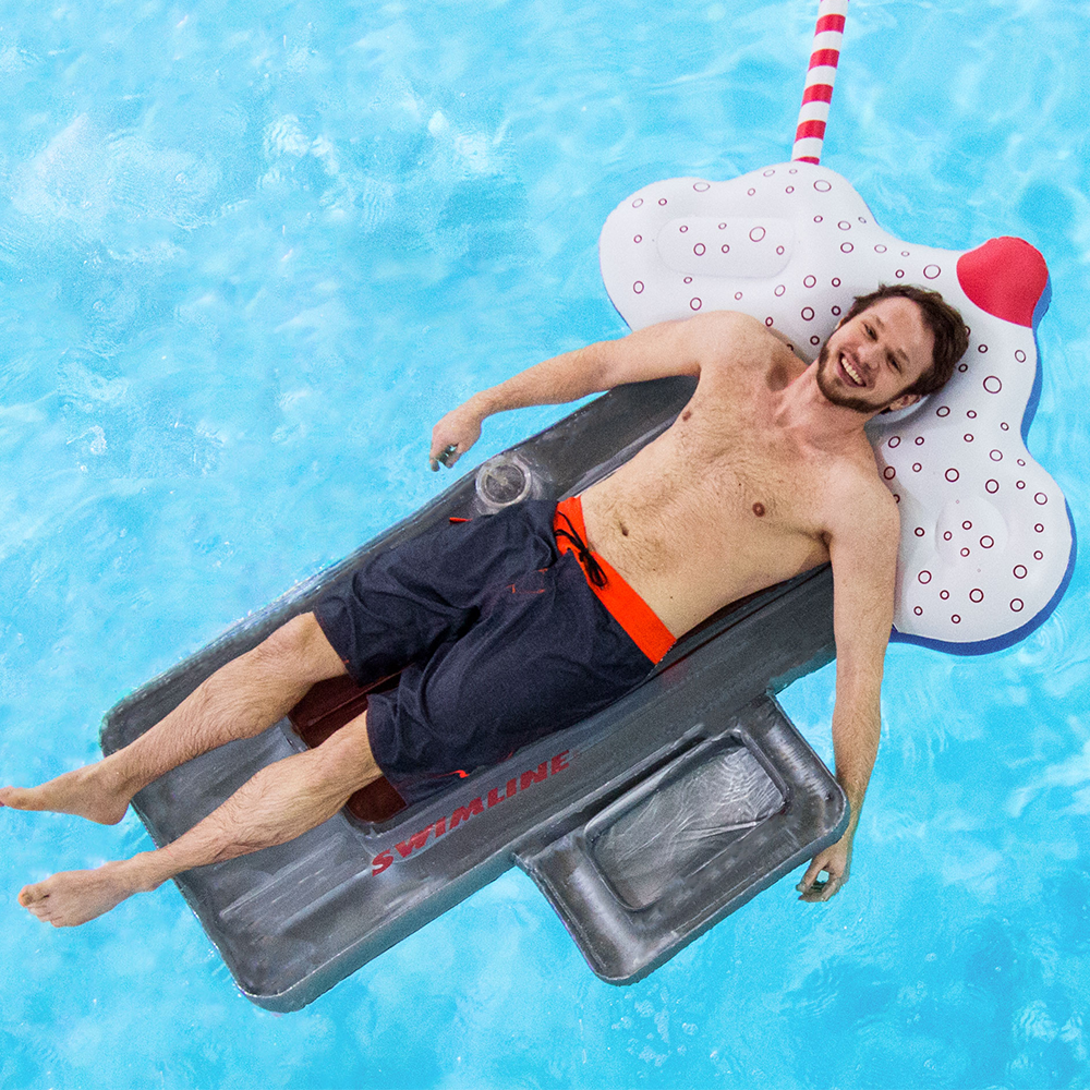 Swimline Root Beer Mug Inflatable Swimming Pool Water Swim Toy Pool Lake Raft - VMInnovations