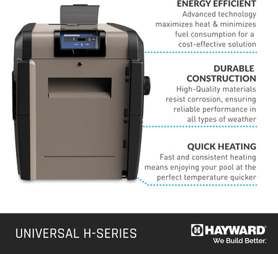 Hayward W3H150FDN Universal H-Series 150,000 BTU Natural Gas Pool and Spa Heater for In-Ground Pools and Spas