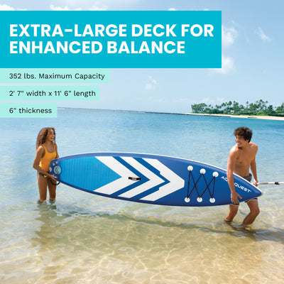 INTEX 68247EP AquaQuest 350T 10ft Inflatable Paddle Board Touring Set