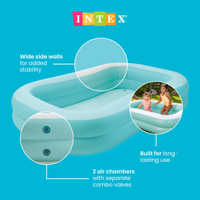 Intex 57181EP 7.5ft x 4.8ft x 18in Aqua Swim Center Inflatable Kiddie Pool