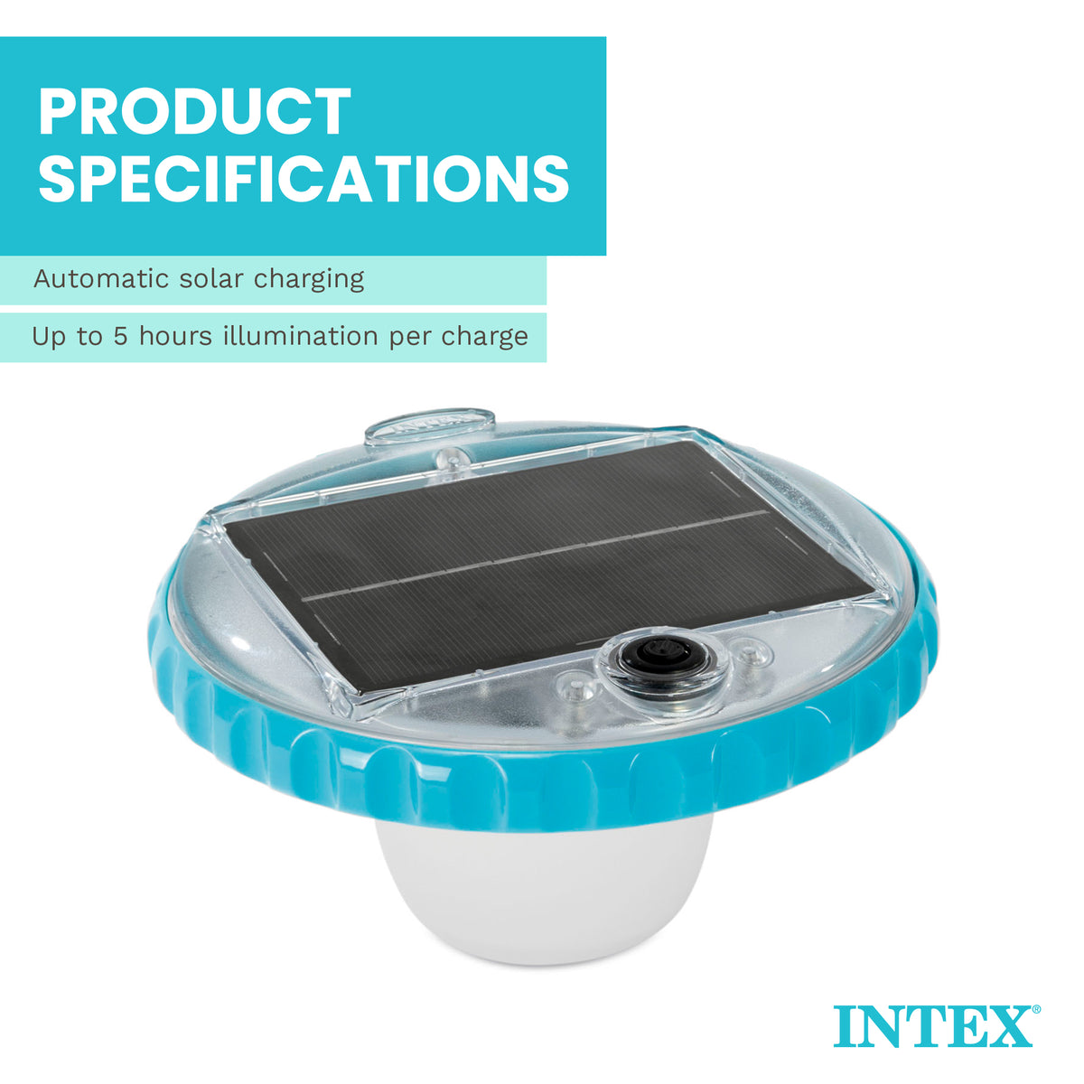 Intex 28690E Solar Powered LED Floating Pool Night Light, Auto On Color Changing