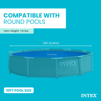 Intext 9.5 Foot Solar Cover Accessory for Above Ground Swimming Pools, Blue
