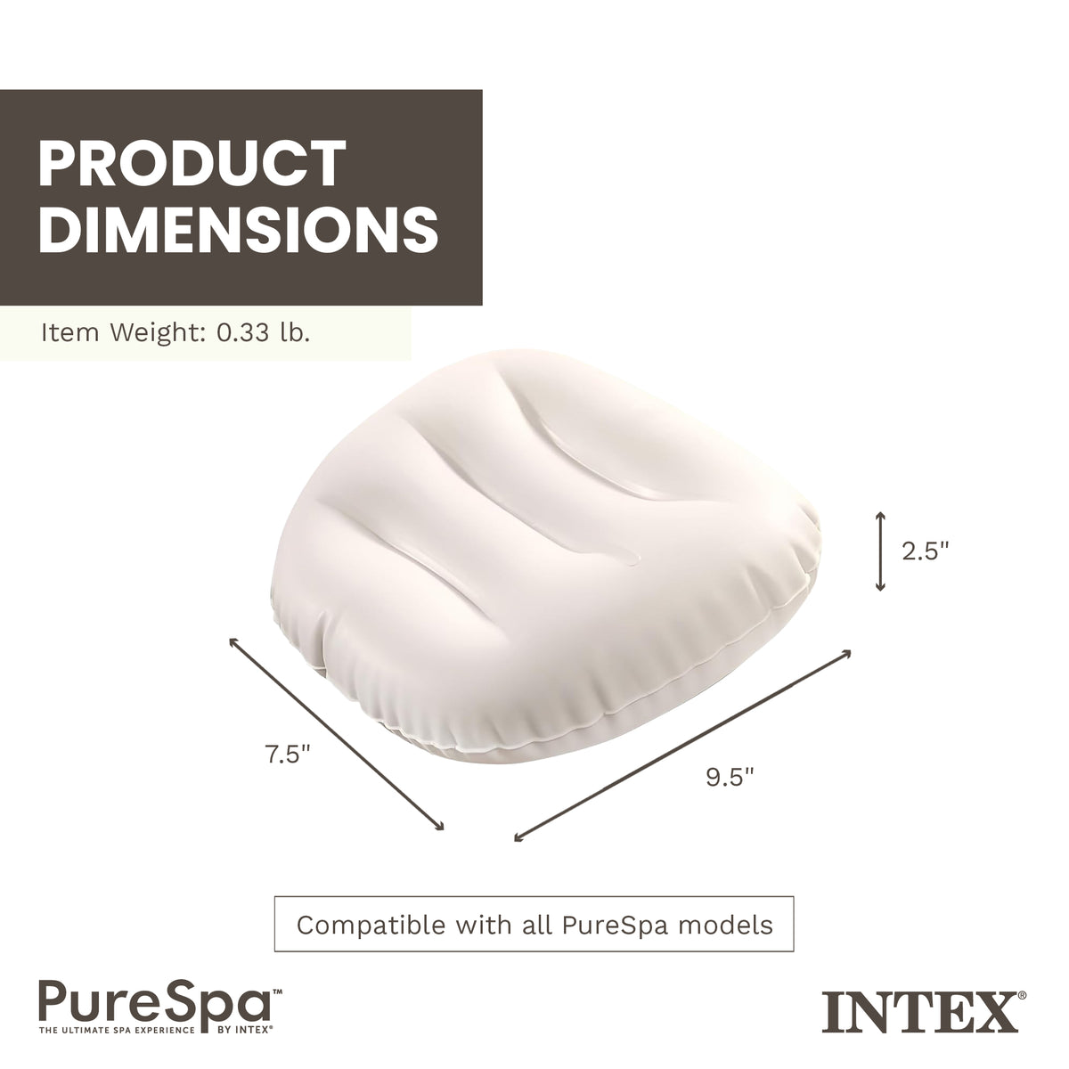 Intex Adjustable Spa Headrest with Head and Neck Support for Pool, Lawn, and Spa - VMInnovations