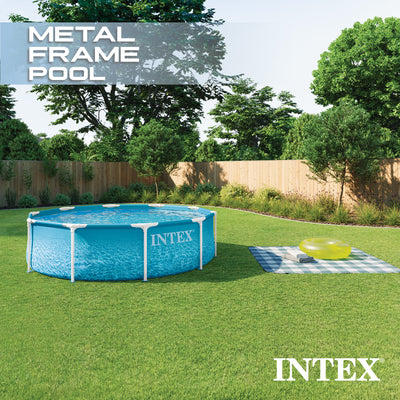 INTEX 10Ft X 30In Beachside Metal Frame Above Ground Pool, Pool Only (For Parts)