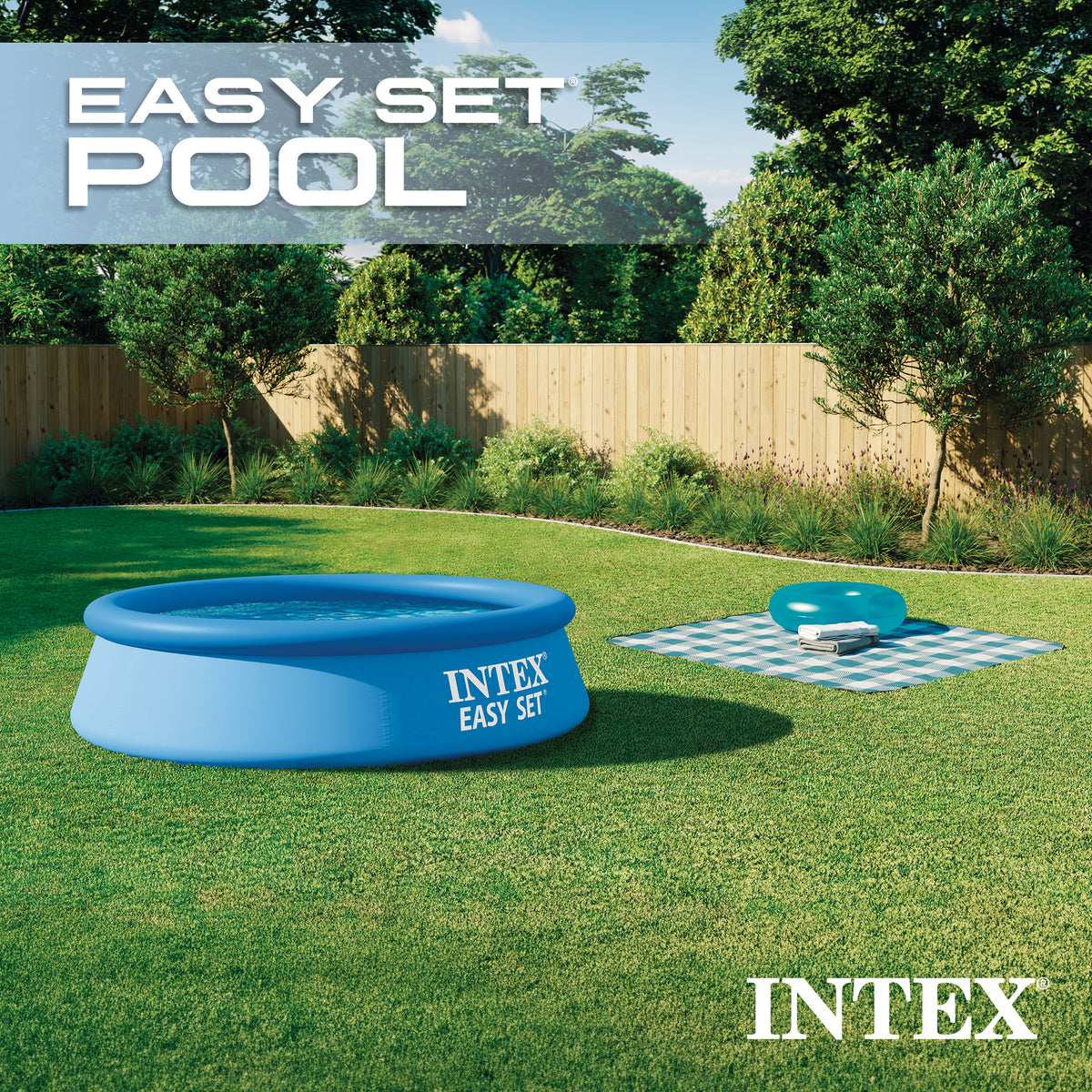 Intex 28106EH 8 X 24 Inch Easy Set Inflatable Family Pool, Blue (Open Box) - VMInnovations