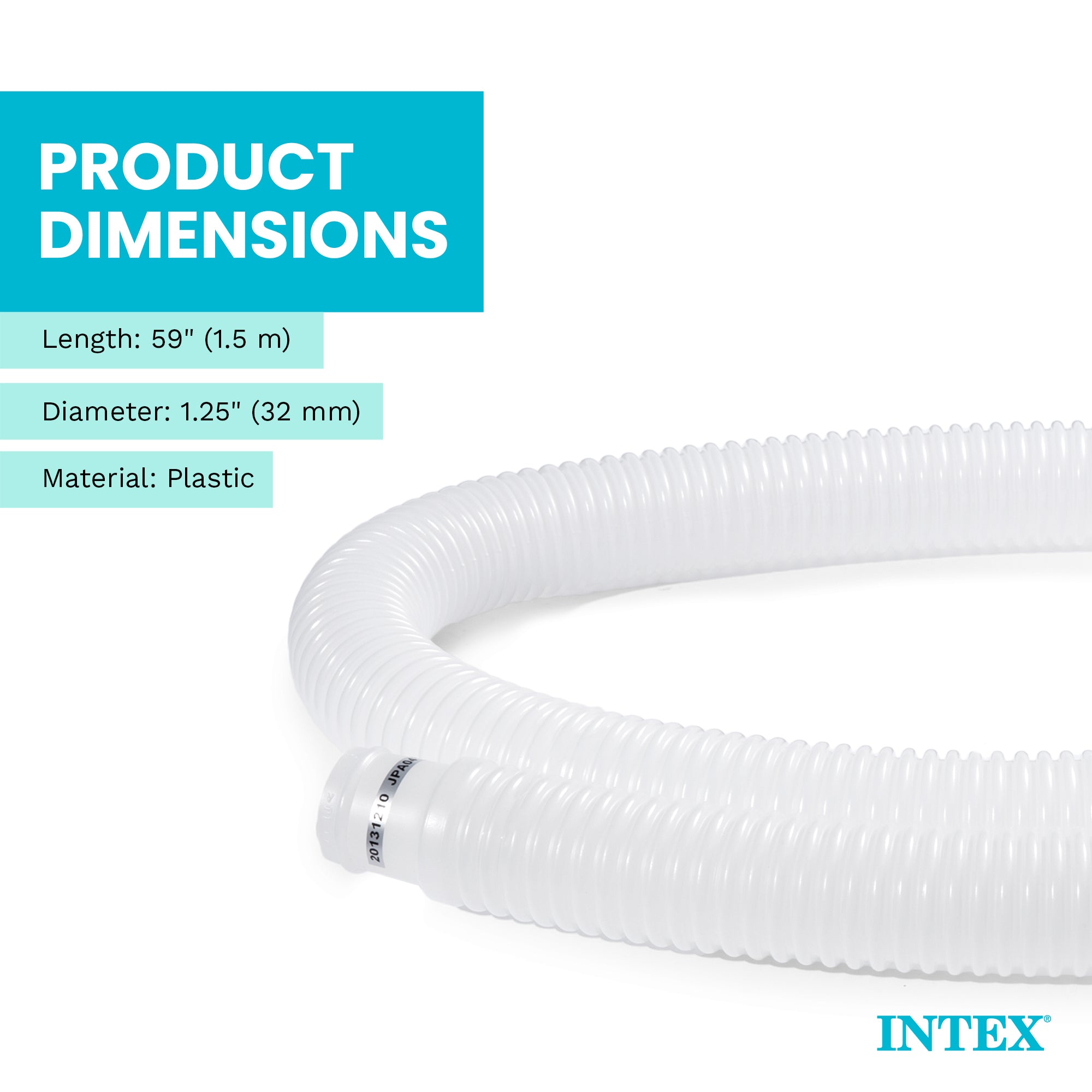 Intex 1.25 Inch Diameter Accessory Pool Pump Replacement Hose 59 Inch Long
