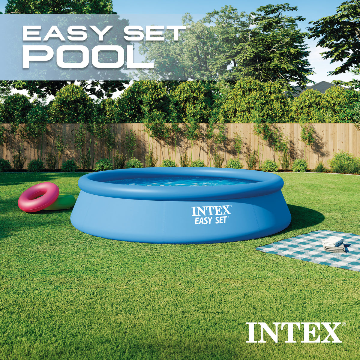 Intex Easy Set Above Ground Swimming Pool Kit & 530 GPH Filter Pump (Open Box)