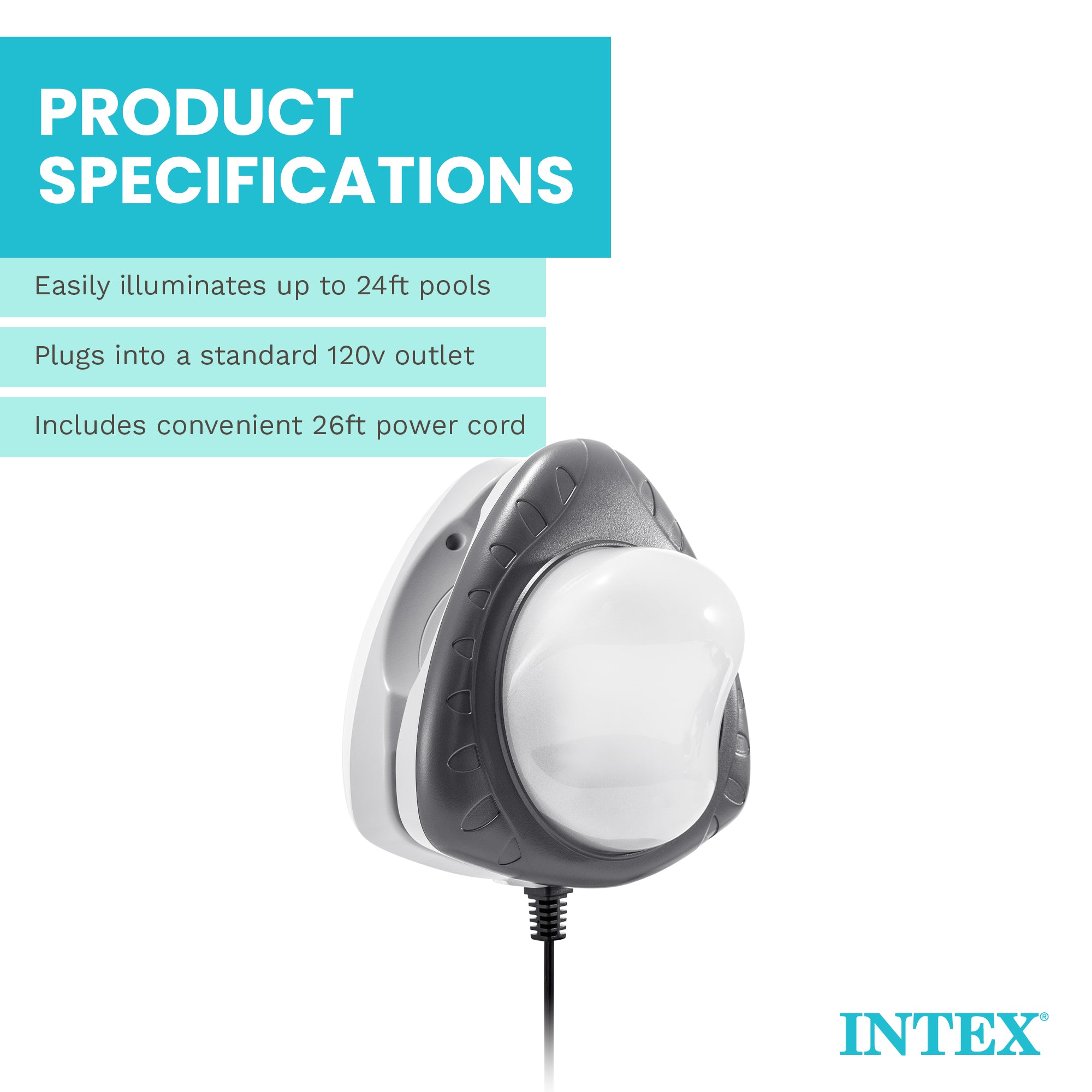 Intex Underwater Multi Color LED Magnetic Above Ground Swimming Pool Wall Light - VMInnovations
